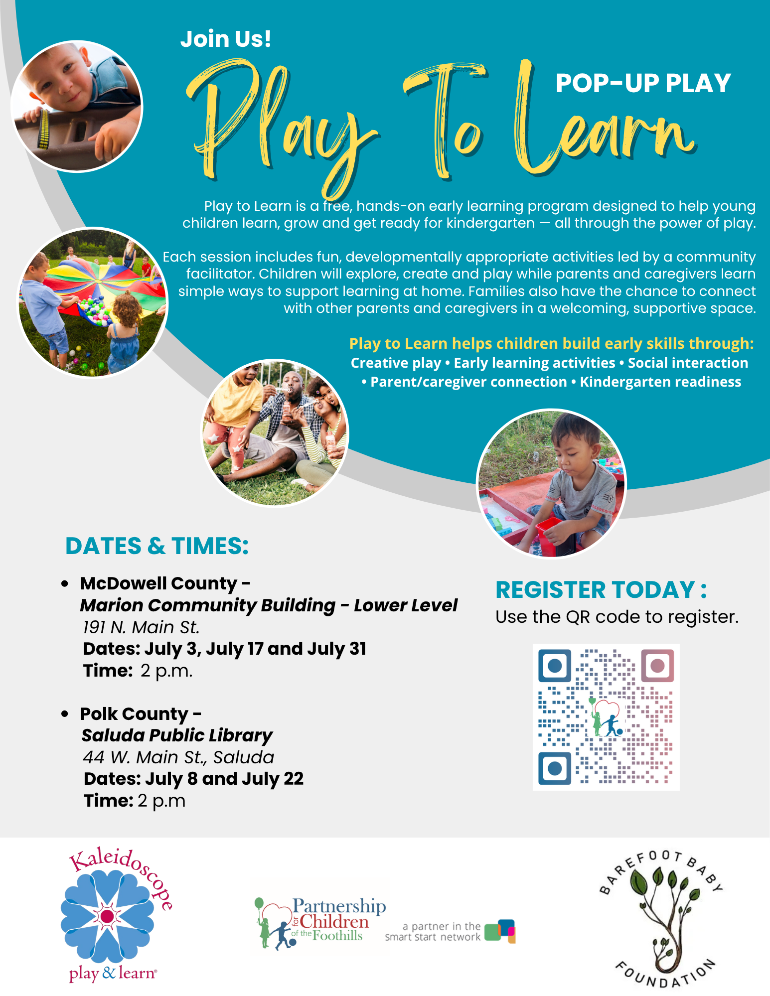 Play, learn and connect with us in McDowell and Polk counties.